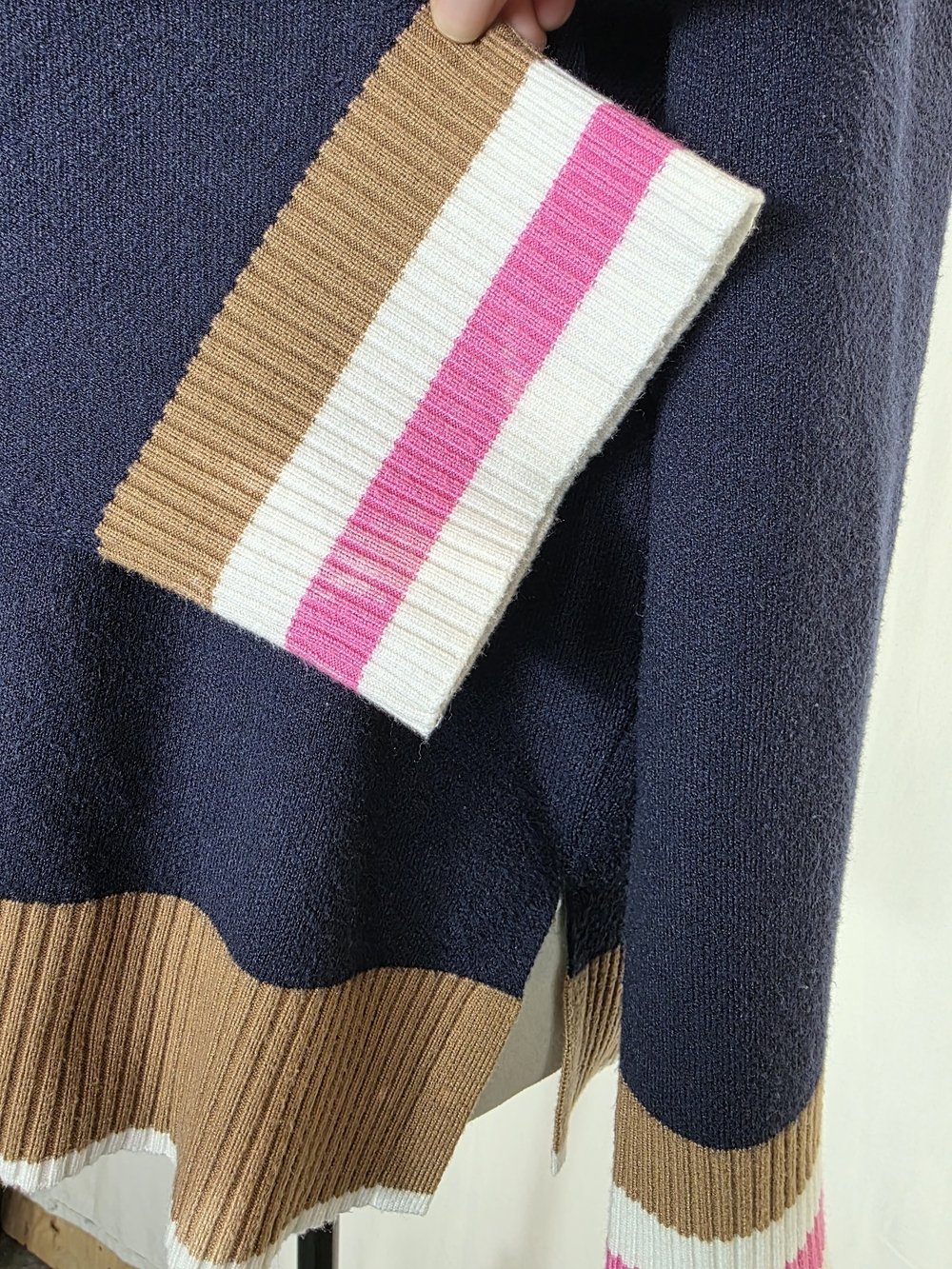 Anthropologie Maeve Knit Varsity Colourblock Half-Zip Jumper - Picture 8 of 12
